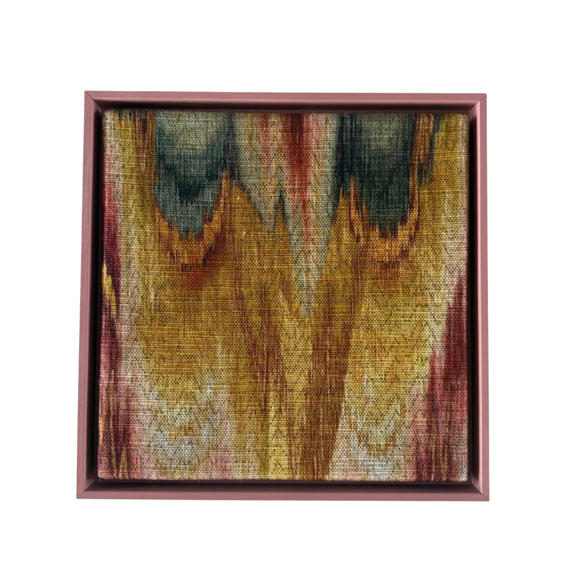 [100992] Wall Art Genova Pink/Mustard (30x30 cm, Bronze Float)