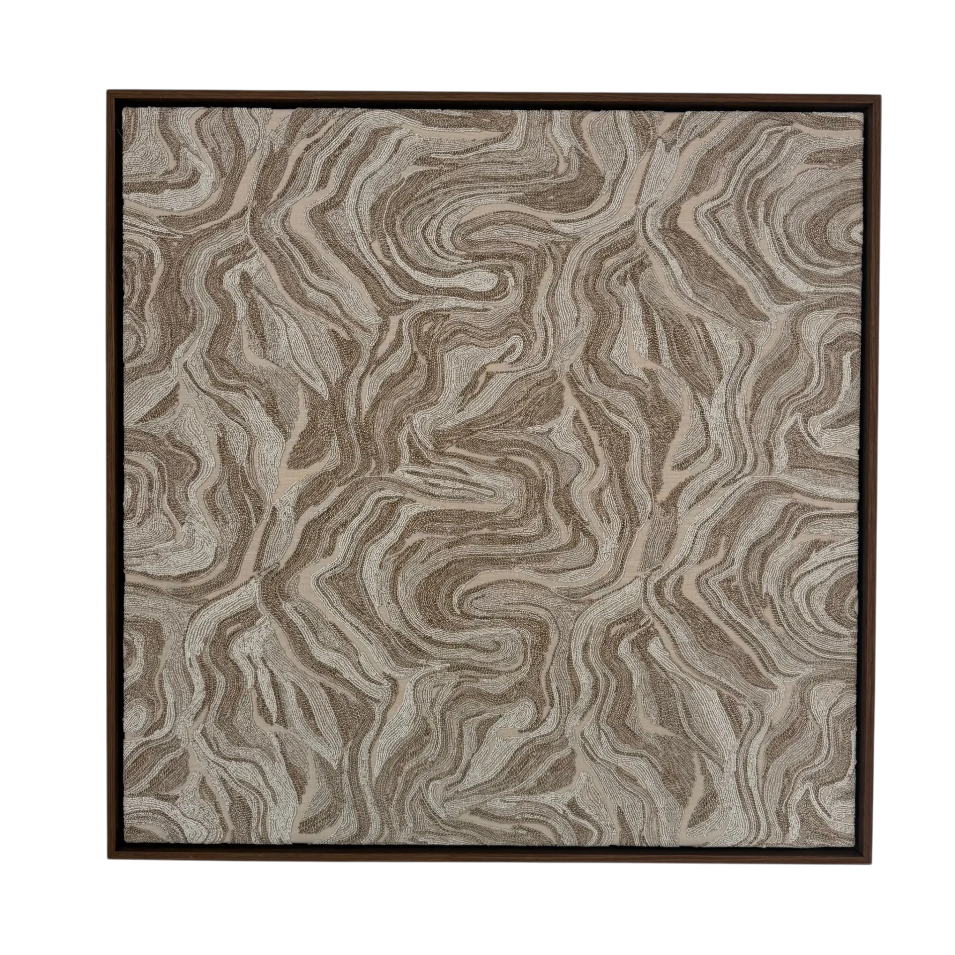 [101523] Wall Art Olbia Sand (30x30 cm, Baklijst Walnoot Fineer 5 cm)