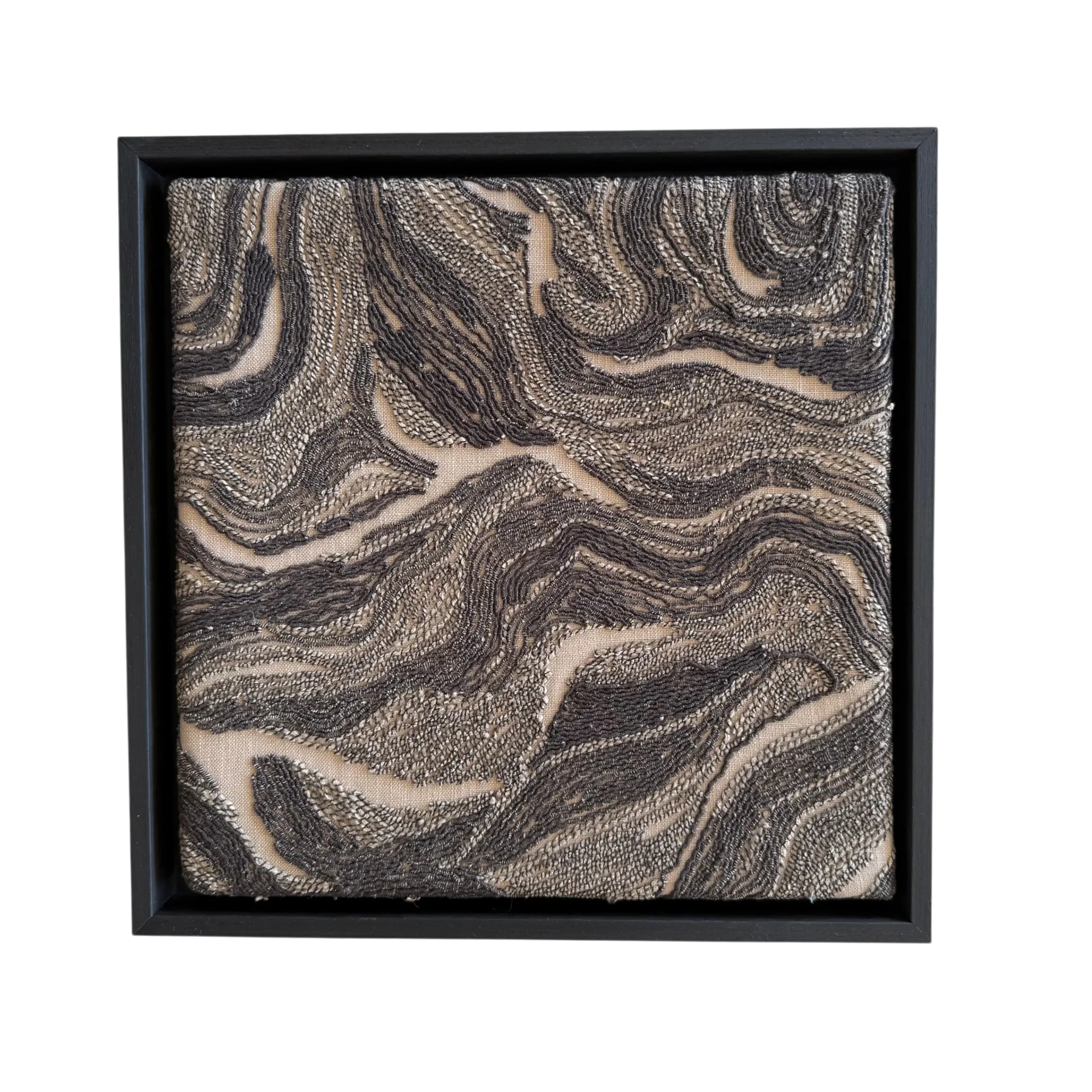 [102788] Wall Art Olbia Dark Taupe (Baklijst Black, 30x30 cm)