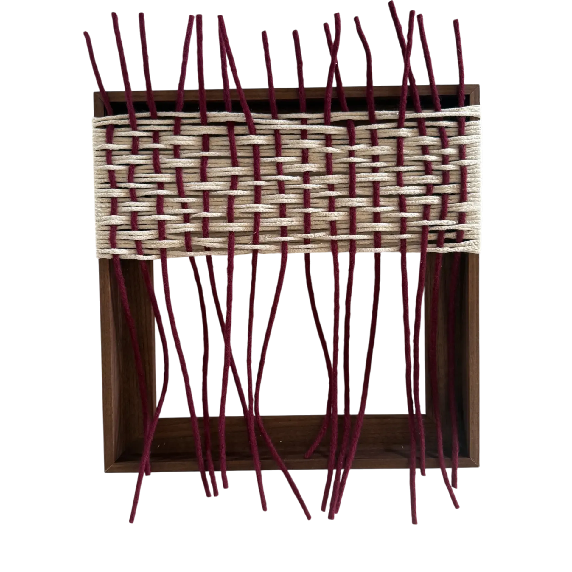 [102870] Wall Art Braided Salerno Burgundy (30x30 cm)